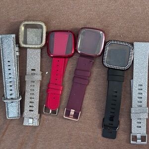 ENTIRE SET Smartwatch Case & Band Set — Black, Red, Burgundy, Silver, Pink